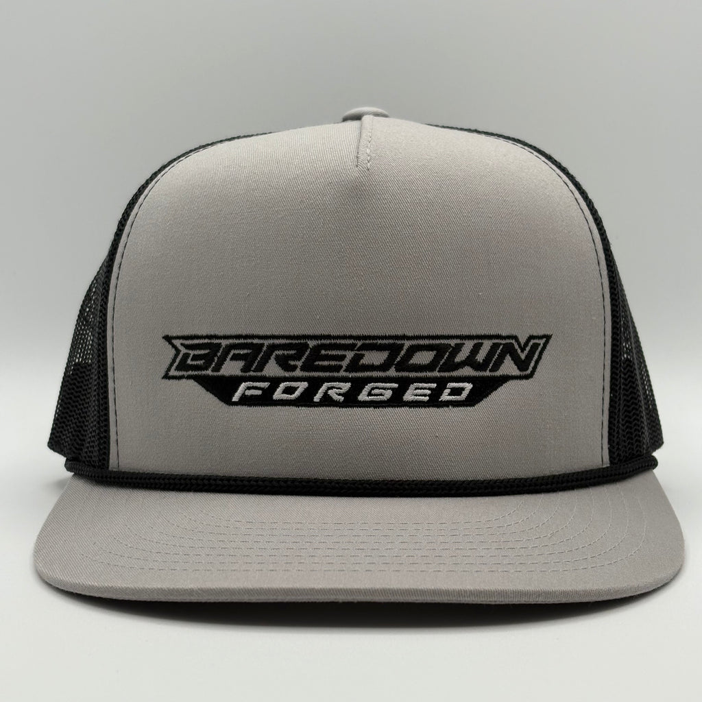 Logo Hat- Silver & Black Flat
