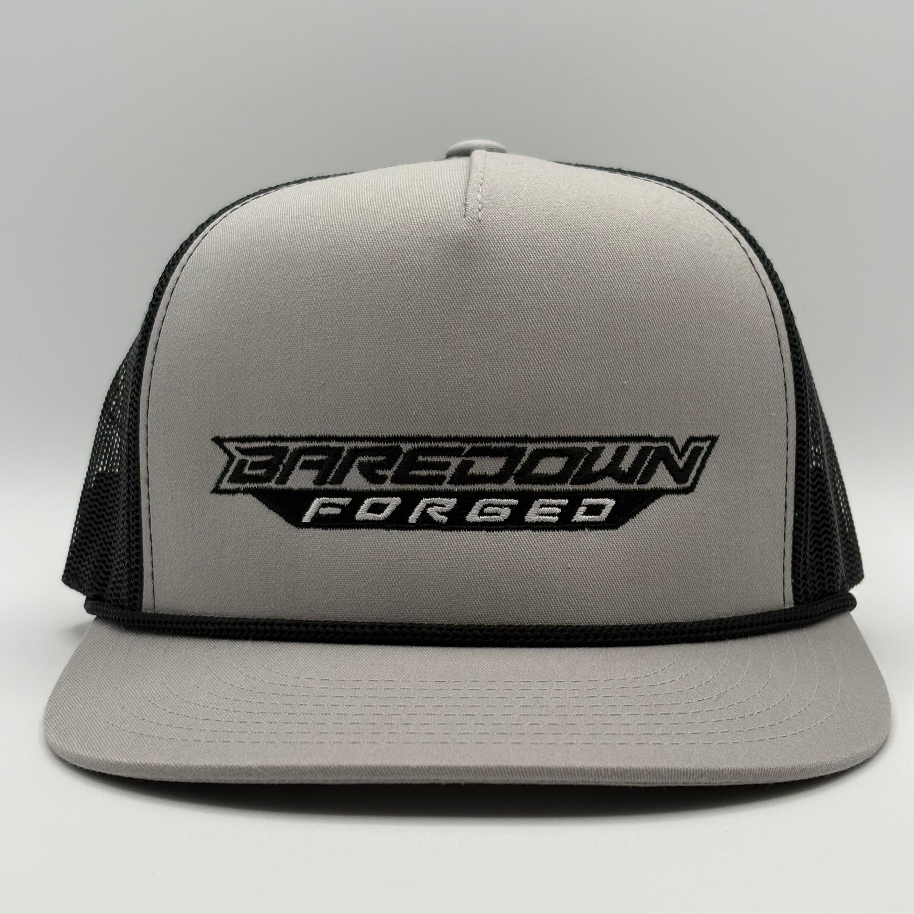 Logo Hat- Silver & Black Flat