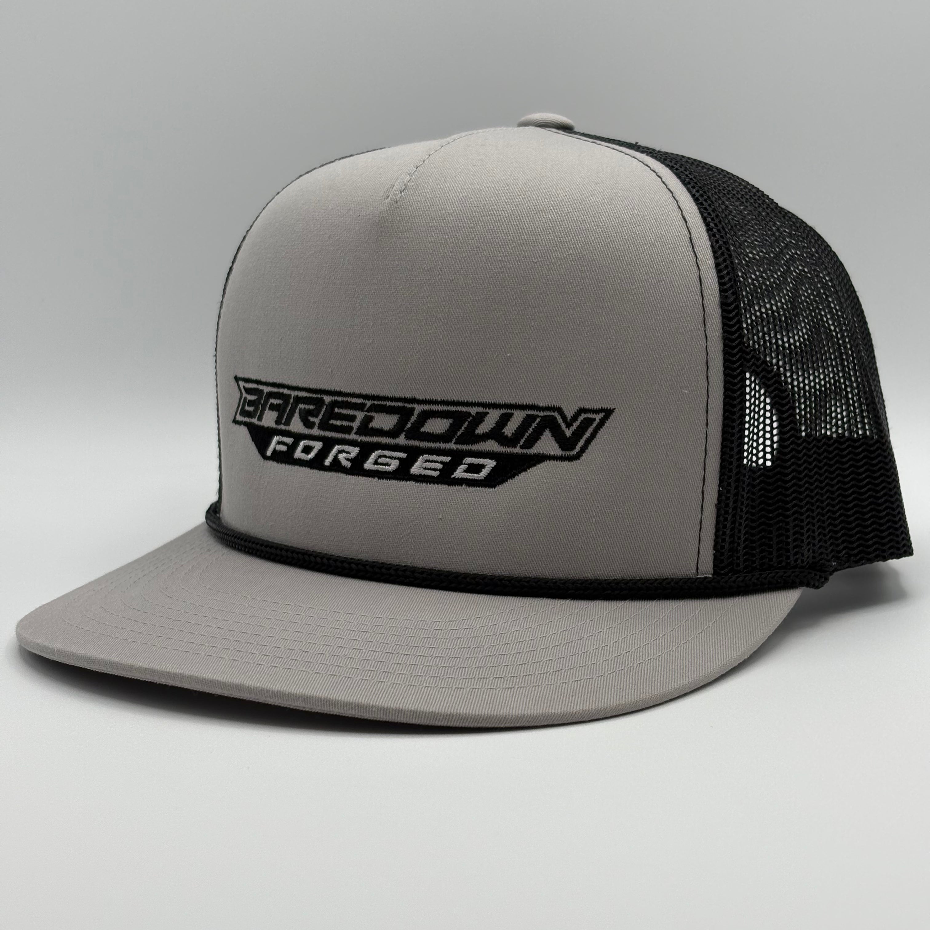 Logo Hat- Silver & Black Flat