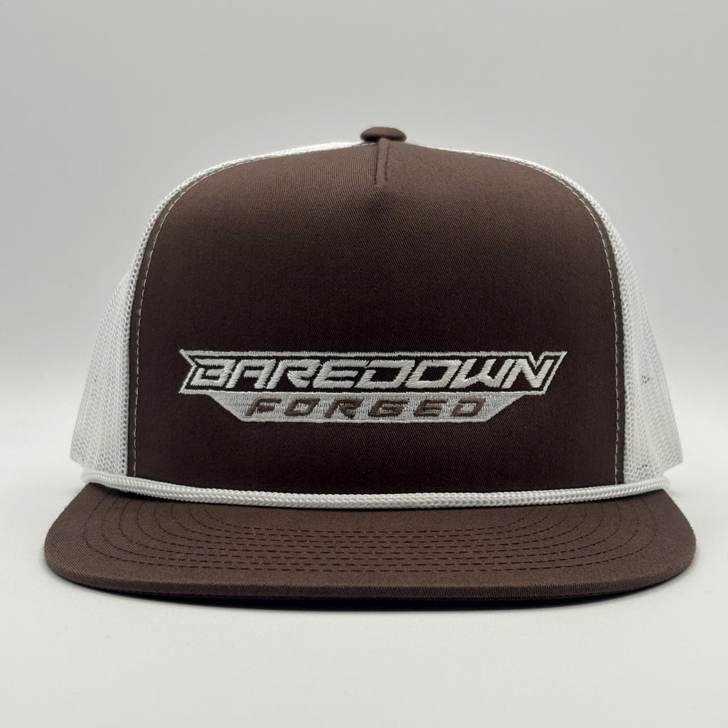 Logo Hat- Brown & White Flat