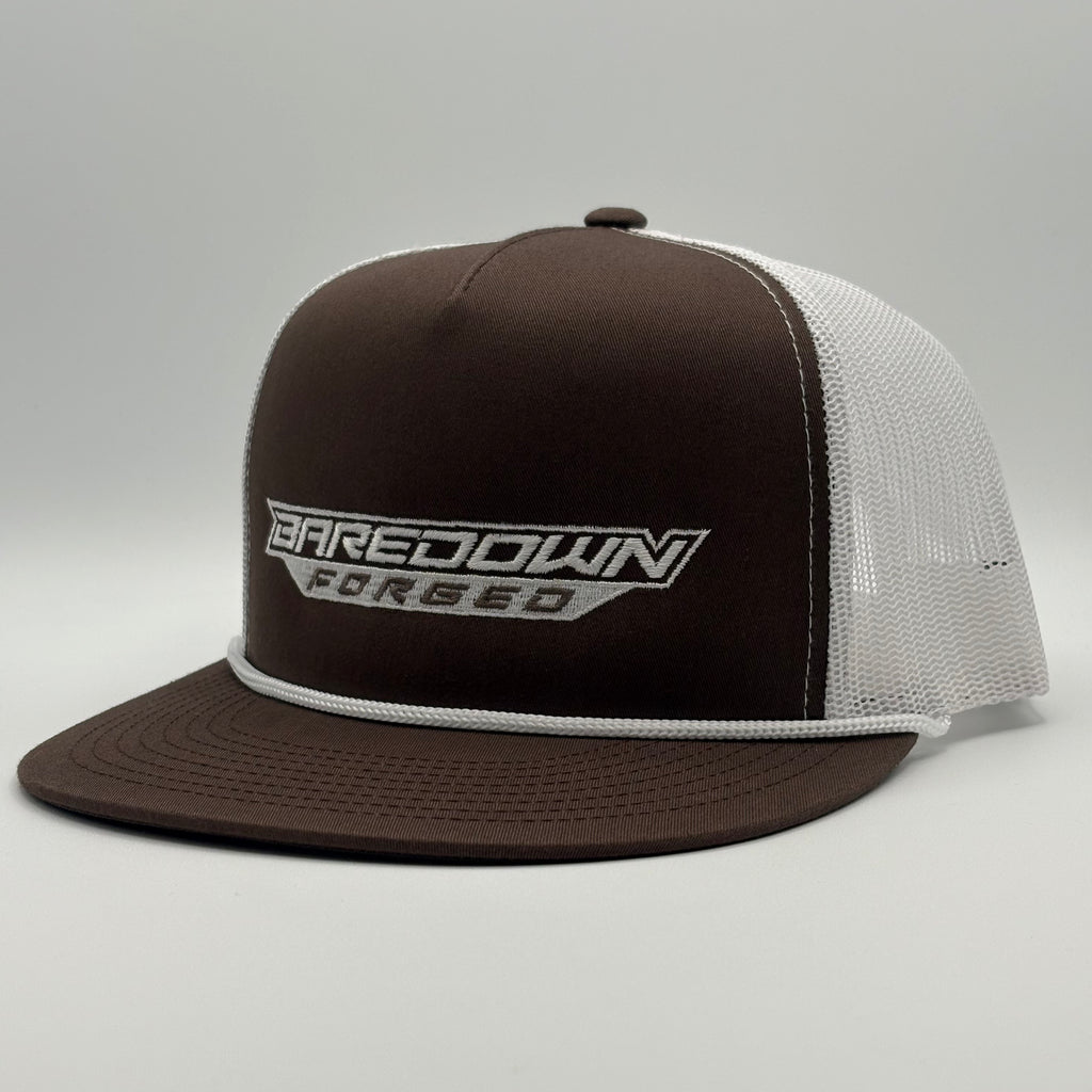 Logo Hat- Brown & White Flat