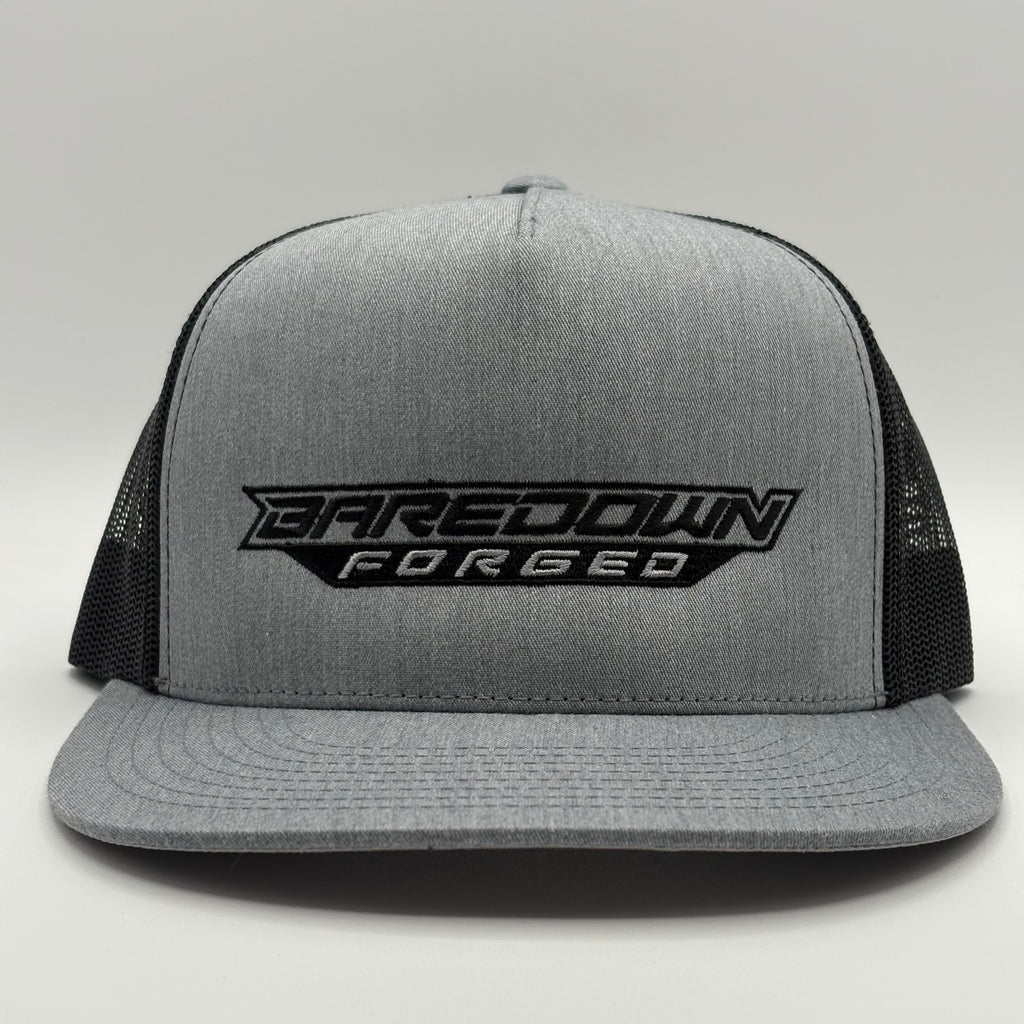 Logo Hat- Heather Grey & Black Flat