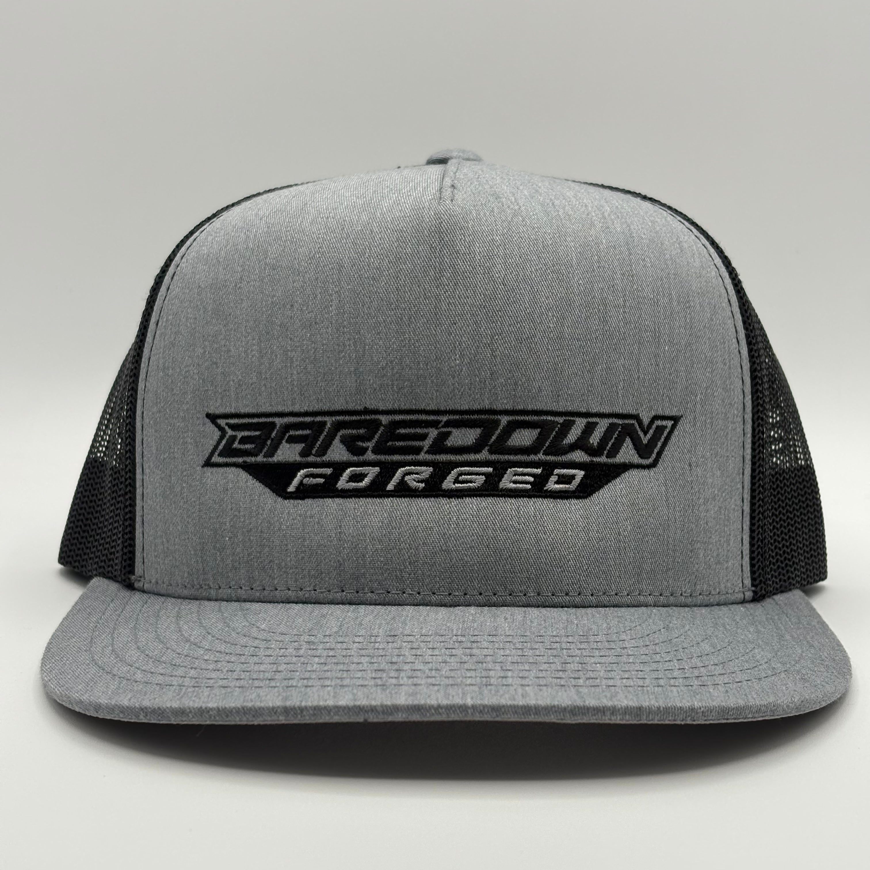 Logo Hat- Heather Grey & Black Flat